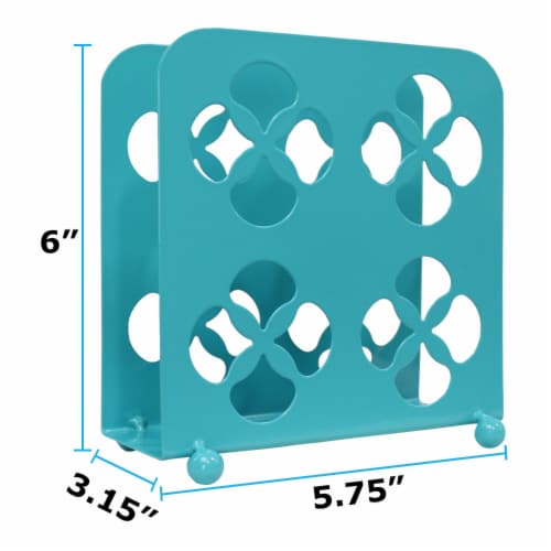 Home Basics Napkin Holder Trinity - Turquoise Perspective: top