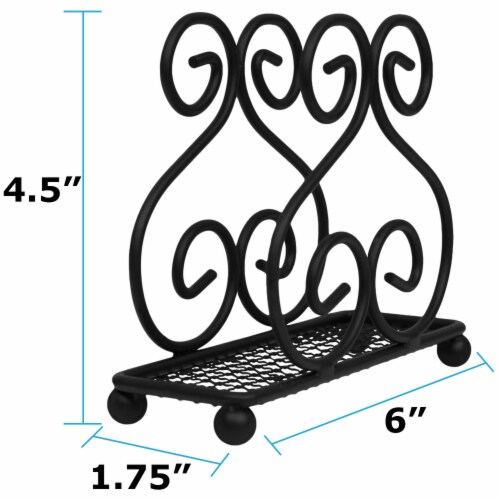 Blue Donuts Scroll Collection Black Napkin Holder Perspective: top