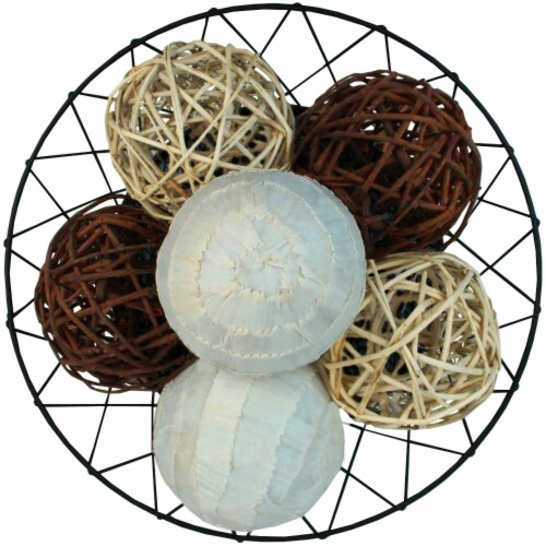 Pemalin Natural Decorative Wicker Rattan Balls- Vase Filler