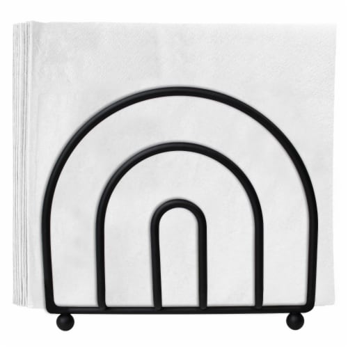 Blue Donuts Black Napkin Holder Perspective: top