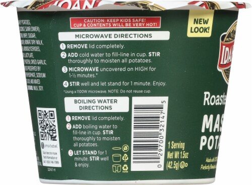 Idahoan® Roasted Garlic Mashed Potatoes Cup Perspective: top