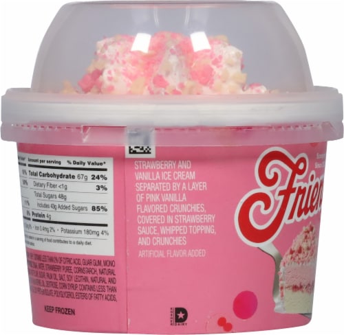 Friendly's Strawberry Cake Krunch Ice Cream Cake Perspective: top