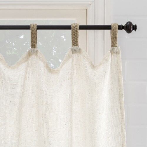No. 918 Brinley Jute-Tab Cafe Curtain Window Panel - Natural Perspective: top