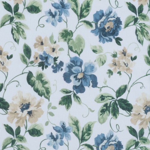 No. 918 Delana Floral Rod Pocket Kitchen Curtain Tier Pair Perspective: top