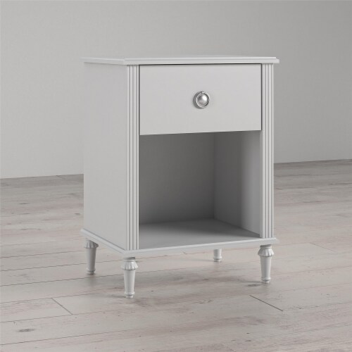 Little Seeds Rowan Valley Arden 1 Drawer Kids’ Nightstand with Open Cubby Space, Gray Perspective: top