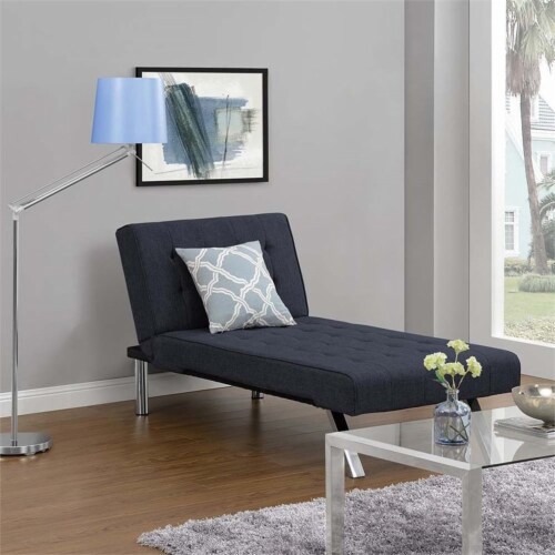 DHP Emily Linen Chaise Lounge in Navy Blue 1 Kroger