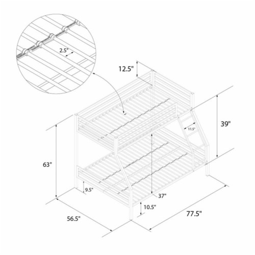 Novogratz Maxwell Twin over Full Metal Bunk Bed in Gray 1 Kroger