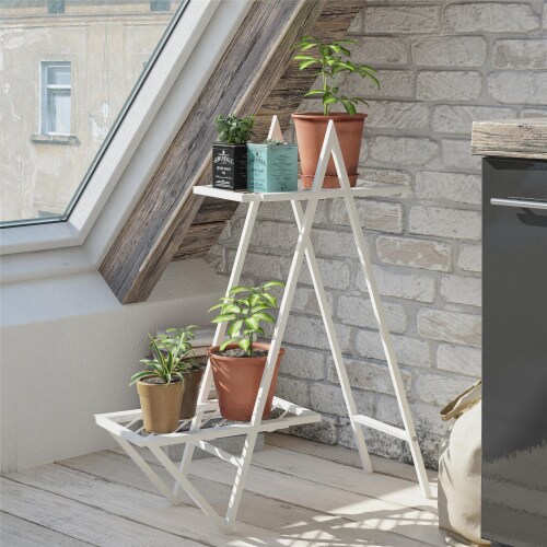 Wallflower Plant Stand, White Perspective: top