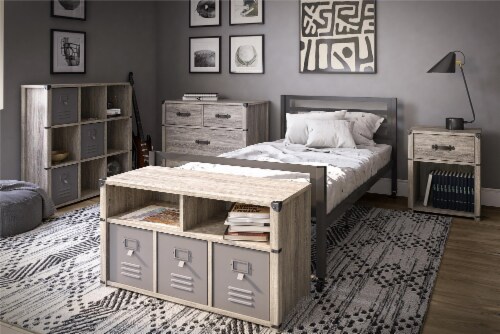 Nova Multipurpose Storage Bench with Metal Accents Gray Oak 15.67 x 37.80 x 20.94 Kroger
