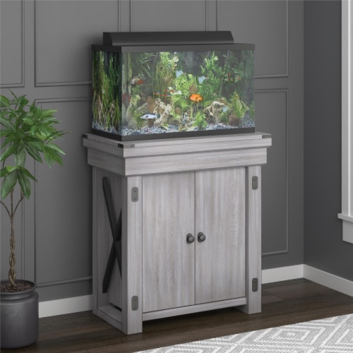 Wildwood 20 Gallon Aquarium Stand, Rustic White, 15.39 x 27.48 x