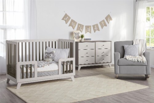 Little Seeds Rowan Valley Flint 6 Drawer Dresser, Solid Wood Angled Feet Perspective: top