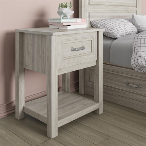Sierra Ridge Levi Kids’ Nightstand, Light Walnut Perspective: top