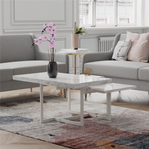 Brielle Coffee Table, Marble Perspective: top
