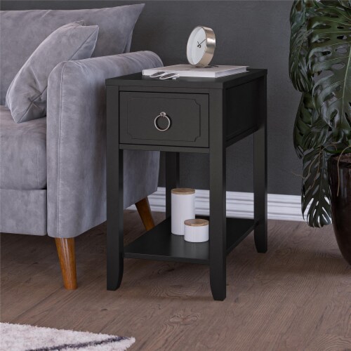 Narrow side table shop black