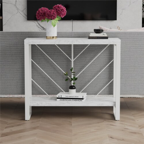 Brielle Console Table, Marble Perspective: top