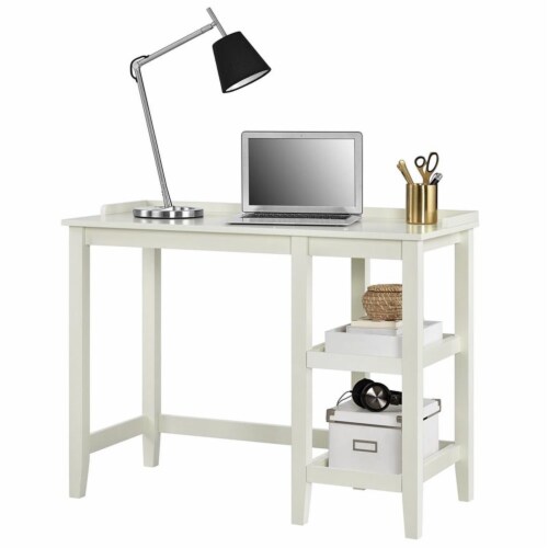 Ameriwood Home Eleanor Single Pedestal Desk in White 1 Kroger