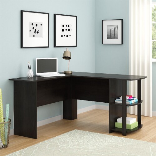Ameriwood Home Dakota L Shaped Desk with Bookshelves Espresso