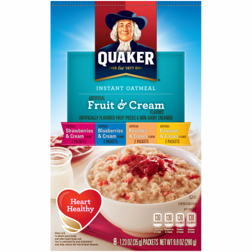 Quaker Fruit & Cream Instant Oatmeal Variety Pack 10 Count Perspective: top
