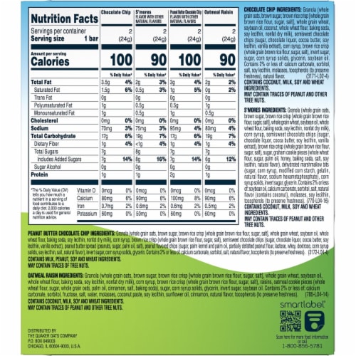 Quaker Chewy Granola Bars Variety Pack Perspective: top