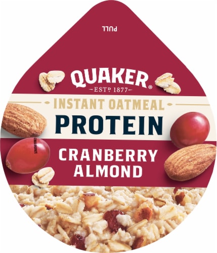 Quaker Instant Oatmeal Express Breakfast Cup Cranberry Almond Protein Perspective: top
