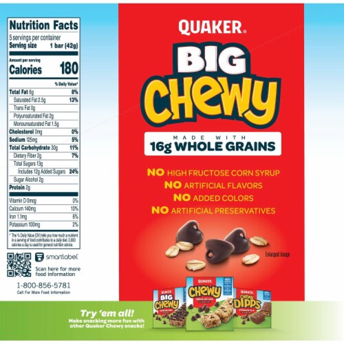Quaker® Chewy Chocolate Chip Granola bars Perspective: top