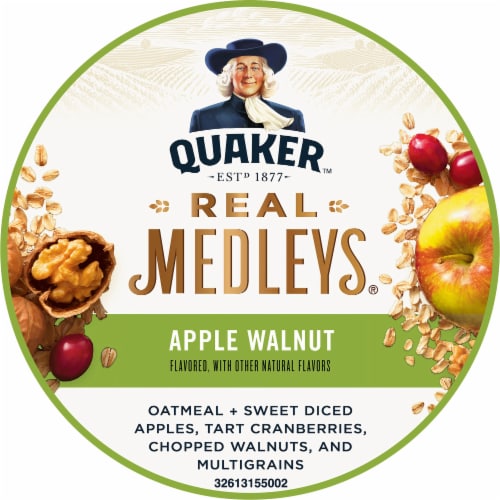 Quaker® Real Medleys® Apple Walnut Instant Oatmeal Cereal Cup Perspective: top