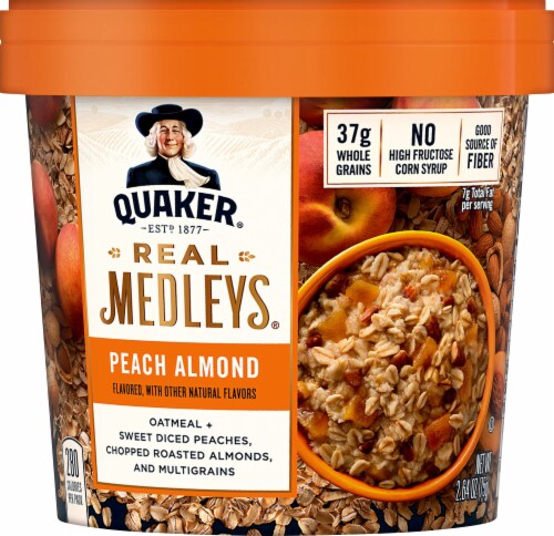 Quaker Real Medleys Peach Almond Flavor Oatmeal Perspective: top