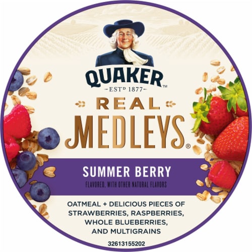 Quaker Real Medleys Summer Berry Instant Oatmeal Cereal Cup Perspective: top