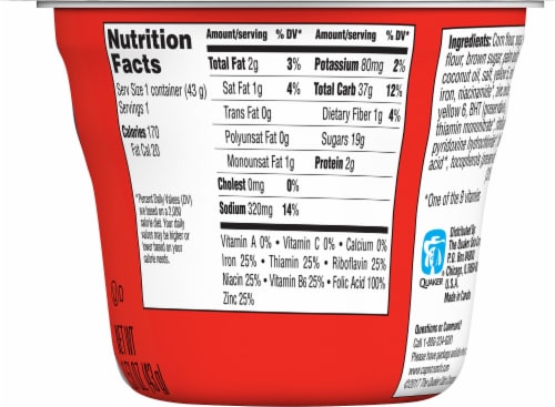 Cap'N Crunch® Breakfast Cereal Original Flavor Corn & Oat Cereal Cup Perspective: top