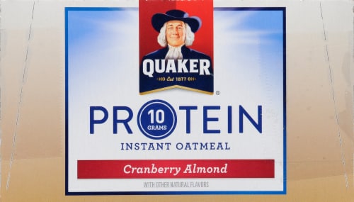 Quaker Protein Cranberry Almond Instant Oatmeal Perspective: top