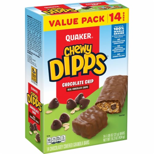 Quaker Chewy® Dipps Chocolate Chip Granola Bars Perspective: top