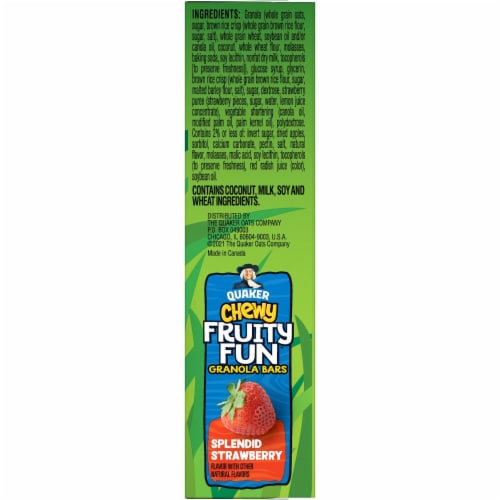 Quaker Chewy Fruity Fun Splendid Strawberry Granola Bars Perspective: top