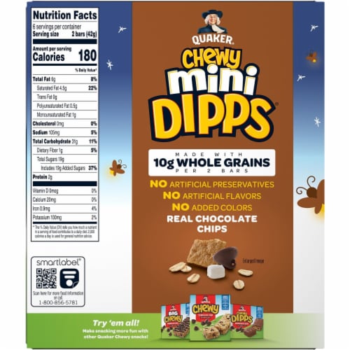 Quaker Chewy Mini Dipps Summer Night S'mores Granola Bars Perspective: top
