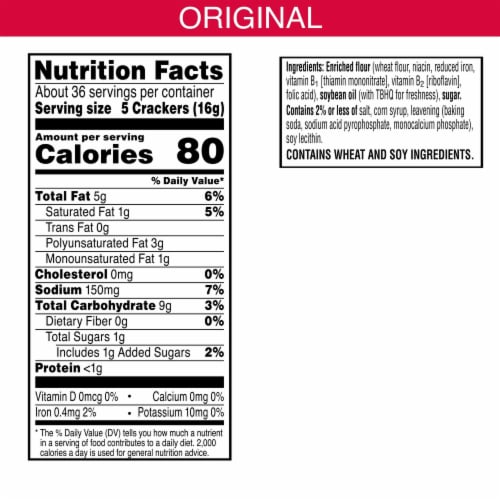 Town House Original Family Size Oven Baked Snack Crackers Perspective: top
