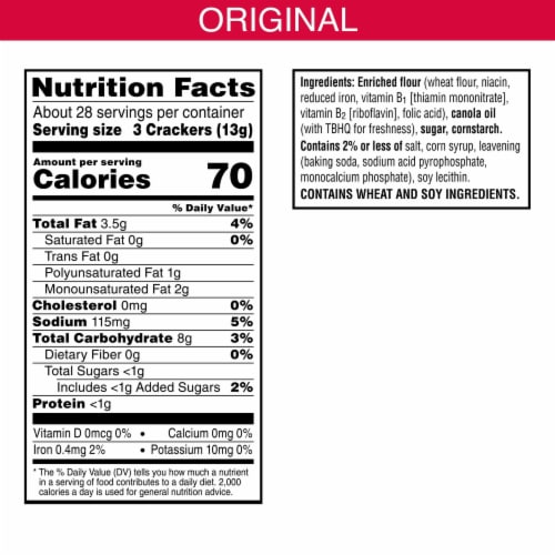 Town House Dippers Original Baked Snack Snack Crackers Perspective: top