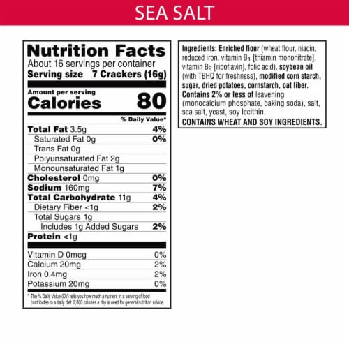 Town House Dipping Thins Sea Salt Baked Snack Snack Crackers Perspective: top