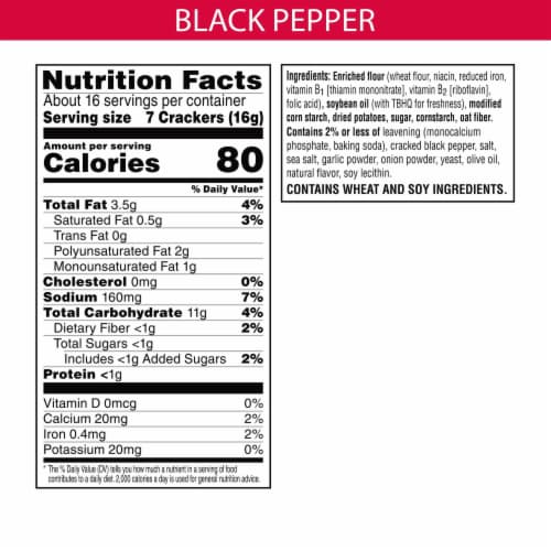 Town House® Dipping Thins Black Pepper Baked Snack Crackers Perspective: top