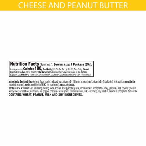 Keebler Cheese and Peanut Butter Sandwich Snack Crackers Perspective: top