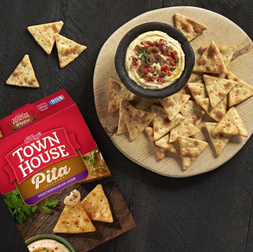 Kellogg's Town House Pita Crackers Mediterranean Herb Oven Baked Crackers Perspective: top