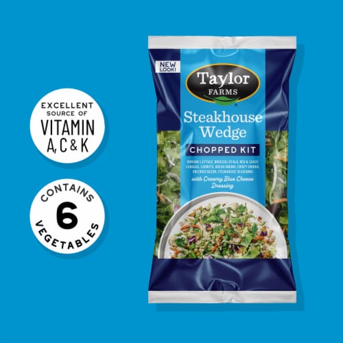 Taylor Farms® Steakhouse Wedge With Blue Cheese Dressing Chopped Salad Kit Bag Perspective: top