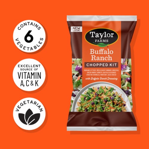 Taylor Farms® Buffalo Ranch Chopped Salad Kit Bag Perspective: top