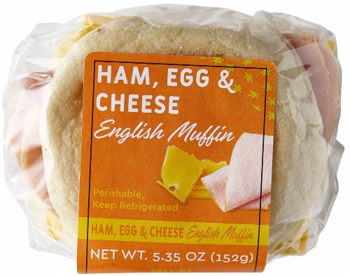 Taylor Farms Ham, Egg & Cheese English Muffin Perspective: top