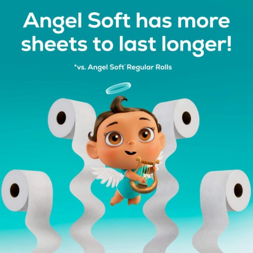 Angel Soft® Mega 2-Ply Toilet Paper Perspective: top