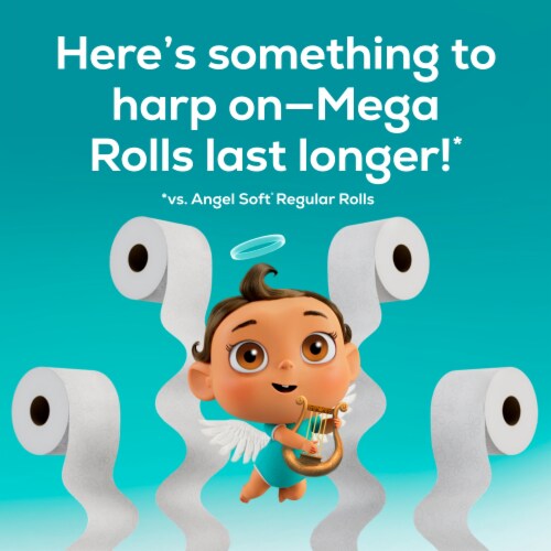 Angel Soft® Toilet Paper Fresh Linen Scented Tube Mega Rolls Perspective: top