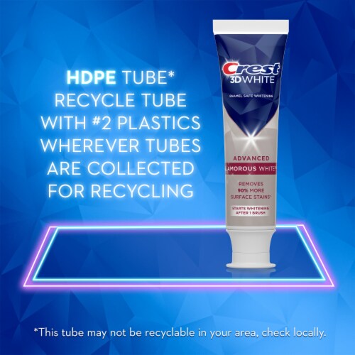 Crest 3D White Glamorous White Teeth Whitening Toothpaste Perspective: top
