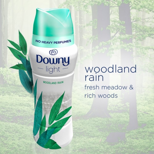 Downy Light Laundry Scent Booster Beads for Washer, Woodland Rain, 20.1 oz, with No Heavy Perfumes Perspective: top