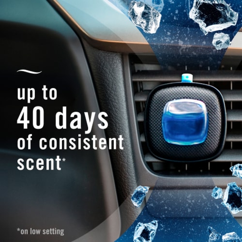 Febreze AUTO Air Freshener Vent Clip Platinum Ice Scent Car Vent Clip Perspective: top