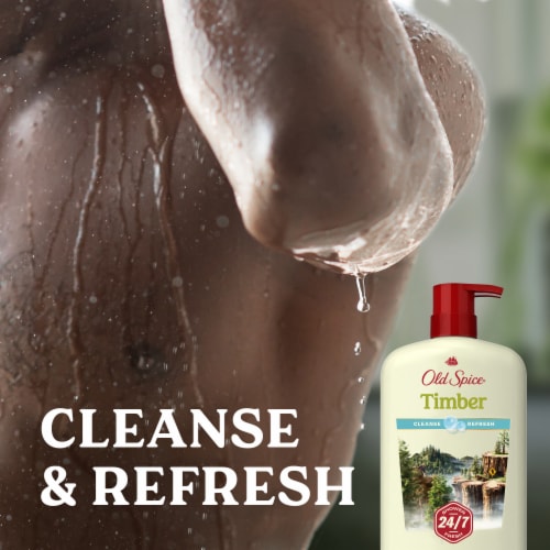 Old Spice Fresher Collection Body Wash Pump Timber With Sandalwood Perspective: top