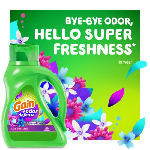 Gain + Odor Defense Super Fresh Blast Scent Liquid Laundry Detergent Perspective: top