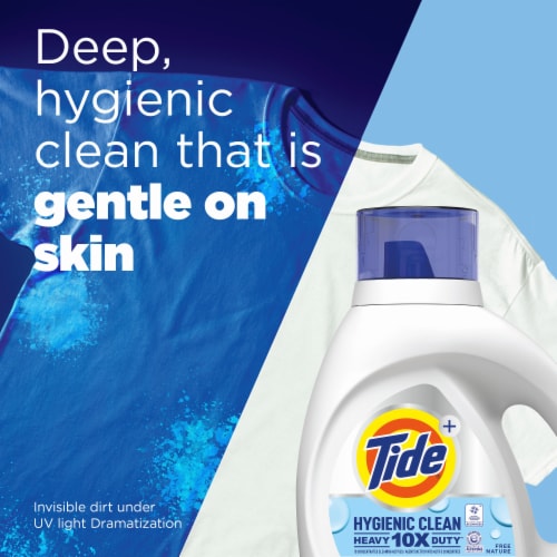 Tide HE Hygienic Clean Heavy Duty Free Liquid Laundry Detergent Perspective: top